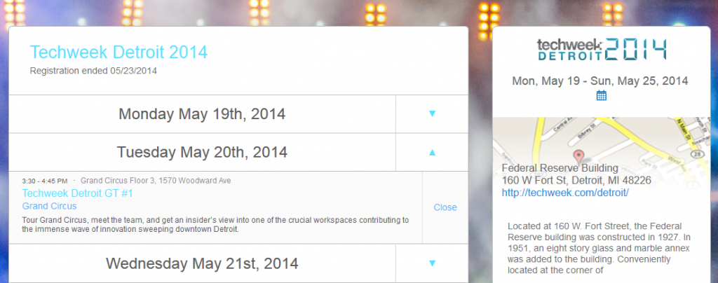 Techweek Detroit event registration