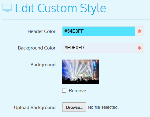 customize event registration page