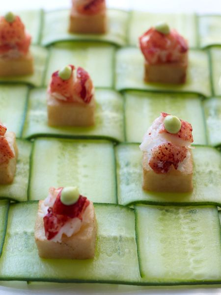 catering menu ideas: cucumber appetizer tray